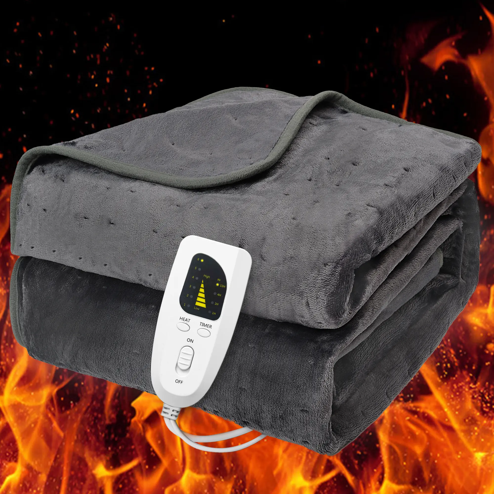 Flannel Heated Multifunctional Blanket -2 Sizes (59×51in/84×63in),6 Heating Levels, 1/2/4/12 Auto-Off,Overheat Protection,Machine Washable, Controller Included, 9.5ft Power Cord, Winter Home Use, Great Gift Option, Cozy Christmas Gift