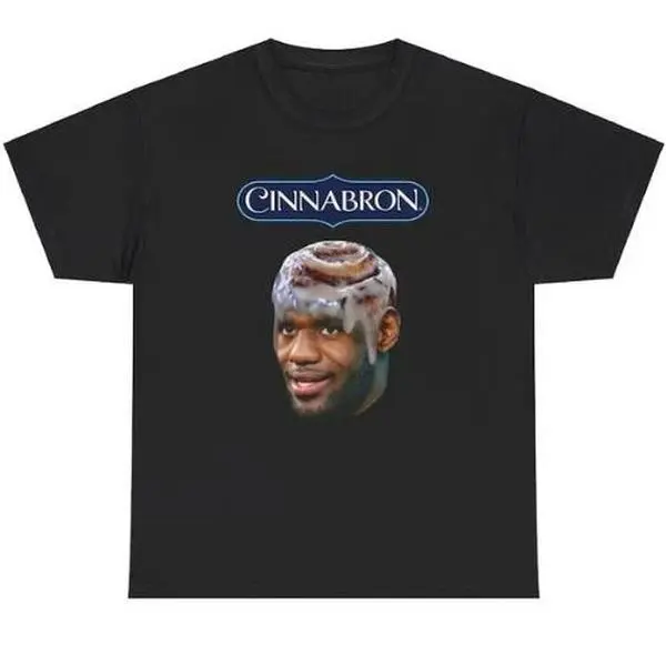Men's Classic Loose Soft Short-Sleeve Round Neck Cinnabron LeBron James Meme T-Shirt - Menswear Shortsleeve Funny Tshirt, Streetwear Sports Casual Top, Tee, Graphic Tee, Meme Shirts, Funny T Shirt