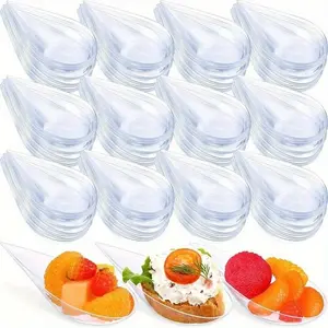 Disposable Serving Plate, 50pcs Reusable Appetizer Plate, Small Catering Dessert Tasting Cups, Disposable Dinnerware, Disposable Tableware, Unbreakable Kitchen Supplies