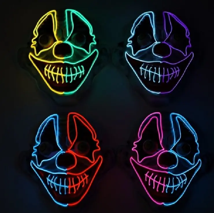 Light-Up Evil Clown Mask - Purge - Costume Accessory - One Size - 4 Colors