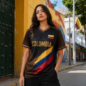 Personalized Custom Colombia Jersey, Colombia Soccer Shirt, Matching Crop Top and Adult Jersey, Personalized Football Fan Gift