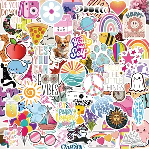 100-300PCS Preppy Stickers for Adults/Kids, Cute Aesthetic Stickers Pack for Journaling, Scrapbooking, Laptop, Vision Board kit, Planners Waterproof Vinyl for Teens, Girls
