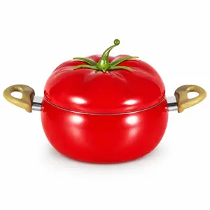 Tomato-Shaped Non-Stick Soup Pot 2.5L, Cute Kitchenware, Aluminum Cooking Pot with Lid, Perfect Kitchen Gift, Fun and Functional Cookware