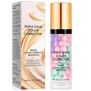 Primer for Face, 3 In 1 Face Primer Before Makeup, Moisturizes-Sunscreen Cream SPF50+ Triple-Tone Color Corrector for Isolation, Smoothing Skin Gripping