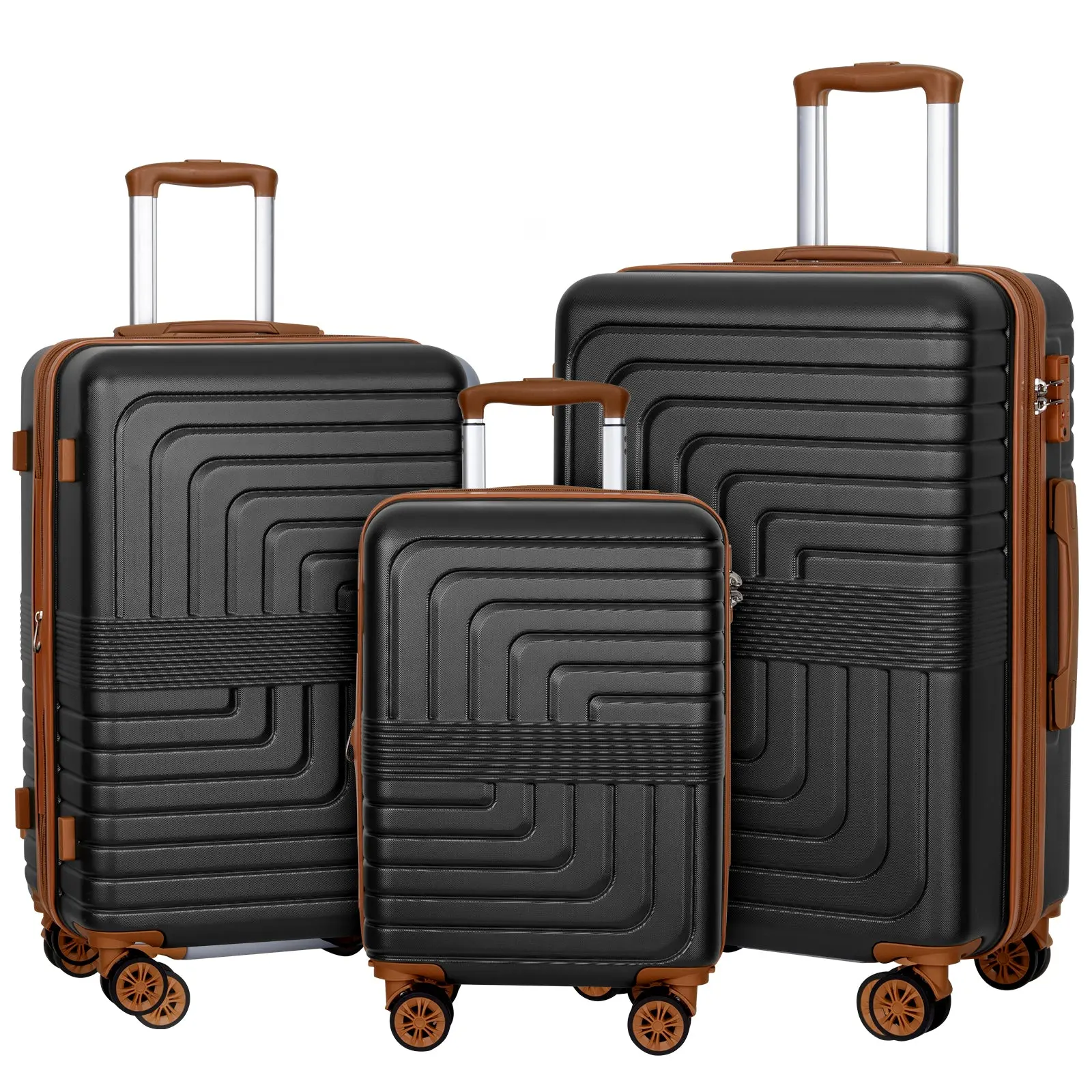SUNSPIRE 3 Piece Luggage Set, Lightweight, Suitcase with ABS+PC hardshell,  Spinner Wheels & YKK Zipper TSA Lock Durable Travel (20/24/28)