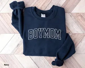 Embroidered Boy Mom Sweatshirt | TShirt | Hoodie, Cozy Mom Crewneck, Custom Stitched Sweatshirt for Moms - New Mom Pullover Sweater
