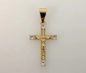 Plated Mini Dainty Cross Pendant