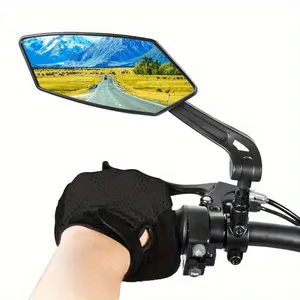 Bike Rearview Mirrors, Set of 2 Adjustable 360° Wide Angle, Safety Mirror with Handlebar Mount, Scratch-Resistant Glass, Mountain Rearview Mirrors / Electric Bikes Rearview Mirrors, Scooters Rearview Mirrors.