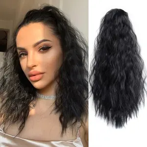 14" Curly Ponytail Extension Short Claw Clip on Synthetic Hairpiece for Women Daily Party Use Soft Wavy Fake Pony Tails