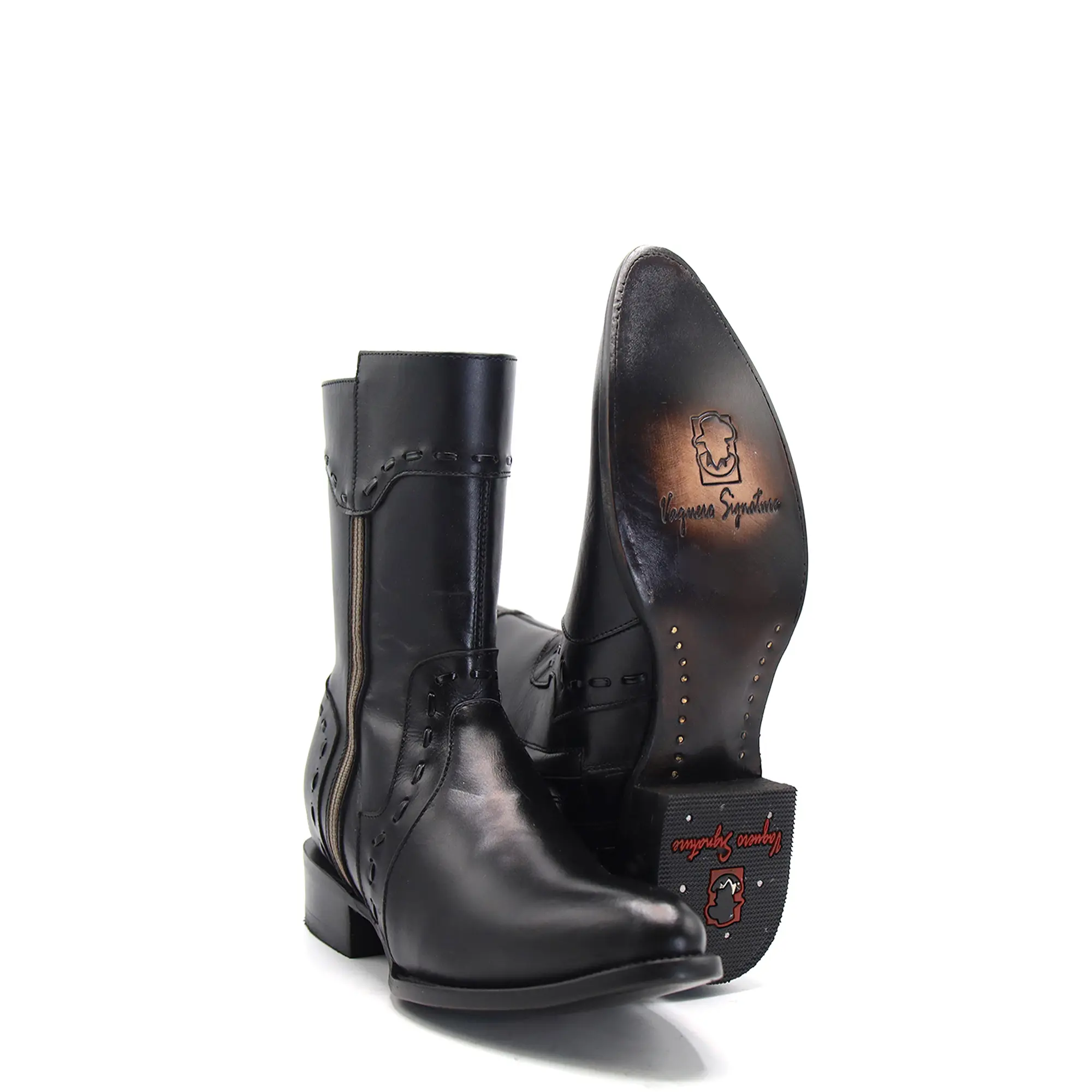 2825713101 - Vaquero Signature Men's J-Toe Boots Flor Entera Black