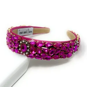 Mabel Embellished Fuchsia Baroque Headband