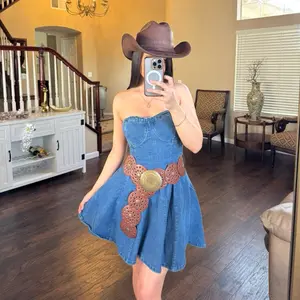 Strapless Blue Denim Dress