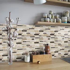 Marble Pattern Wall Sticker, 12pcs/set Self-adhesive Detachable Vinyl Creative Wallpaper, Suitable for Living Room Decoration, Kitchen and Bathroom Waterproofing and Oil Resistance