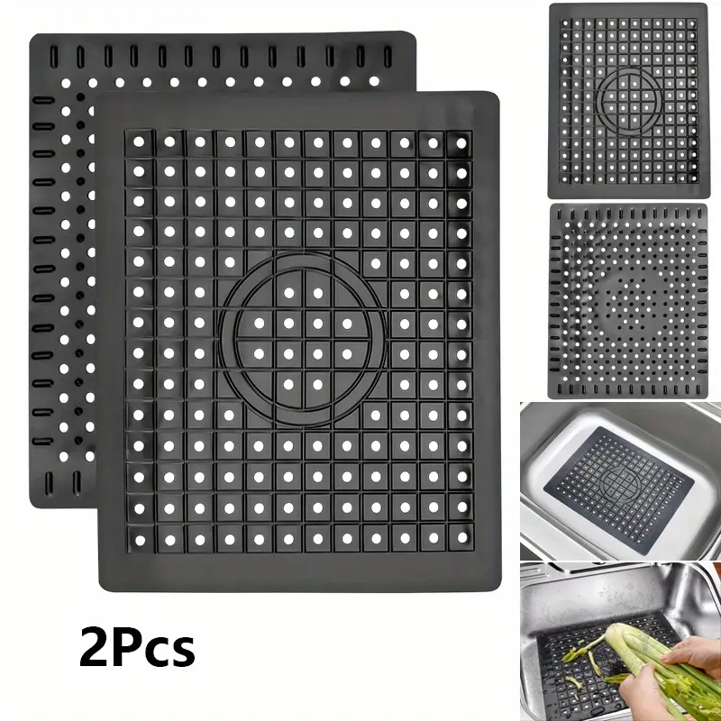 2PCS Kitchen Sink Drain Mat - Rubber Material, 10.23" x 12.2" Protects Your Kitchen Sink - For Home Kitchens - Suitable for Everyday Use - Great Gift for Housewarming