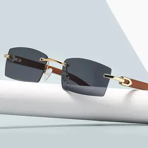 Rectangle Fashion Rimless Sunglasses