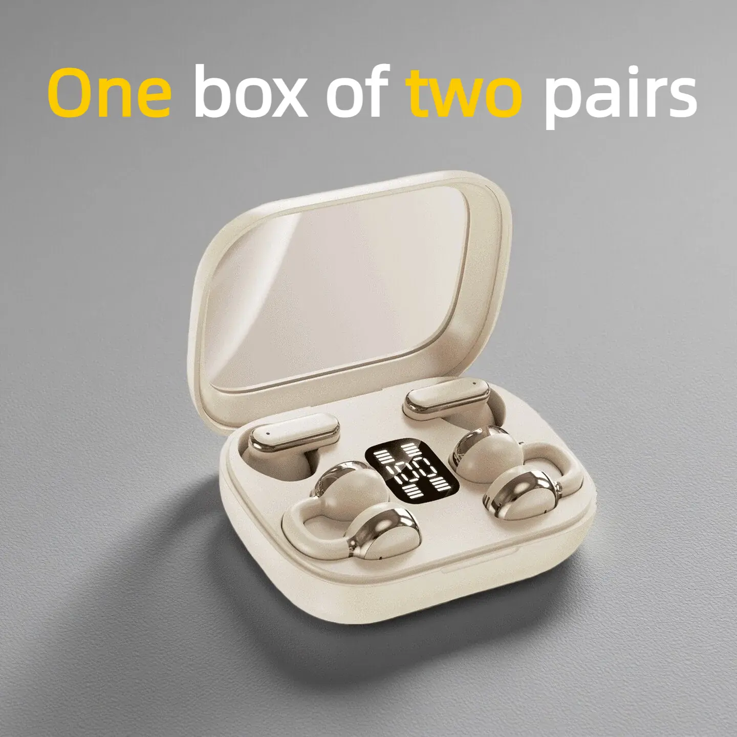 Fluffdrip Q10 2026 Wireless Clip-On TWS Earbuds (2 Pairs), Mini Transparent Digital Audio Headset with HIFI Bass Stereo, HD Calling, 2-in-1 Bluetooth for Android iPhone Sports, Earbuds Wireless, Bluetooth Earbuds