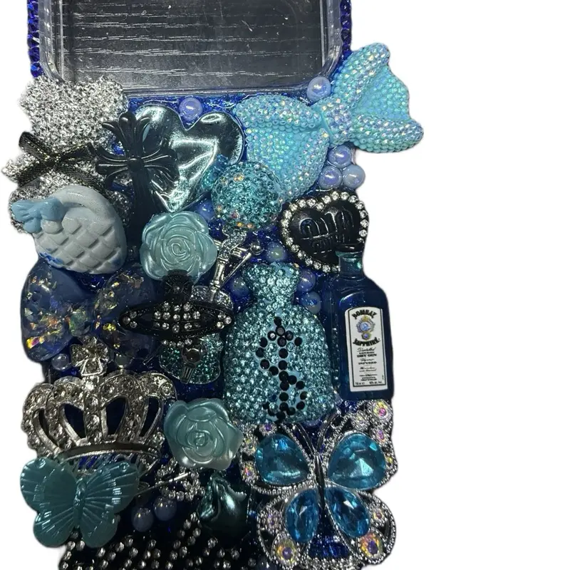 Blue/Silver Junk Case - Decorative Accessory with Blue and Silver Colors, Featuring Various Designs and Patterns Organiser