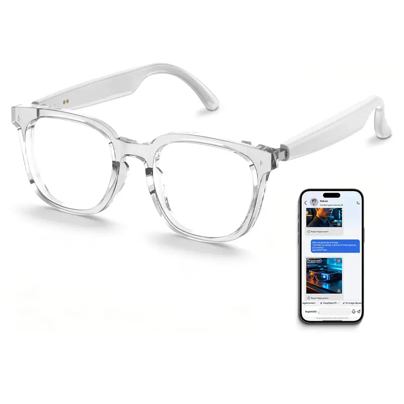 AI Smart Glasses for Women and Men Open-Ear Music & Calls Touch Control Voice Assistant Real-Time Translation For Business Meetings Travel & Daily Use