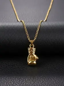 Unisex Casual Trendy Chain Necklace with Boxing Glove Shaped Pendant Design, Charm Necklace, Simple Style Sportive Chain Pendant Necklace for Men & Women, Fashion Accessories for Daily & Party Decoration, Fashion Matching Necklace