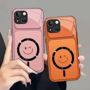 Winking Smiley MagSafe Compatible Case with Glossy Camera Lens Protection  for [iPhone 14 Plus] 952