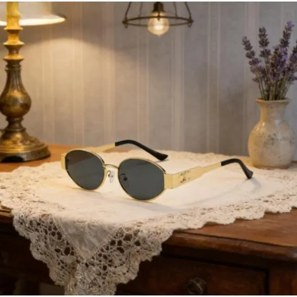 Women's High-End Retro Sunglasses - Old Money Oval Small-Frame Cat-Eye Style