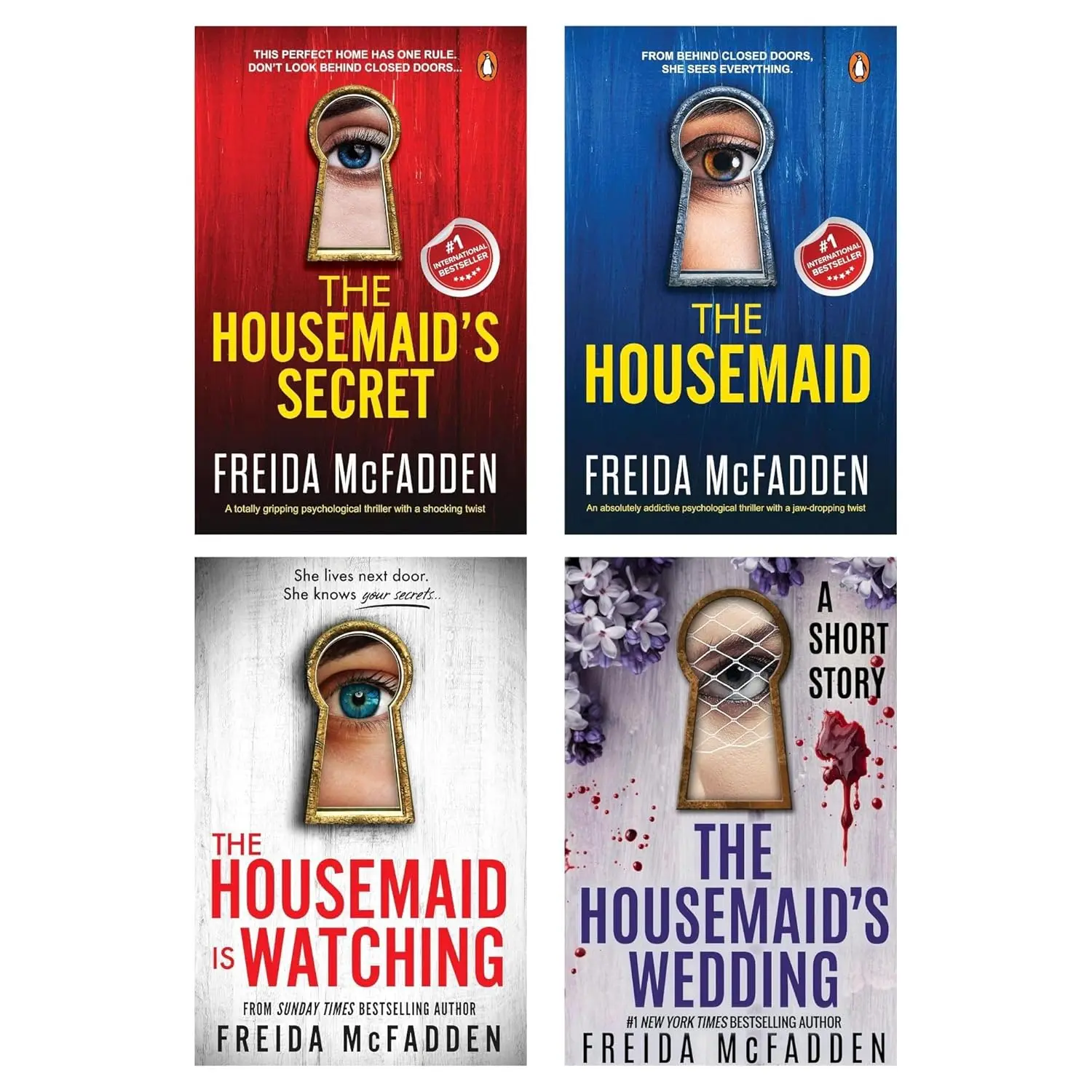 The Housemaid by Freida McFadden 4-Book Bundle Set | The Housemaid | The Housemaid's Secret | The Housemaid Is Watching | The Housemaid's Wedding