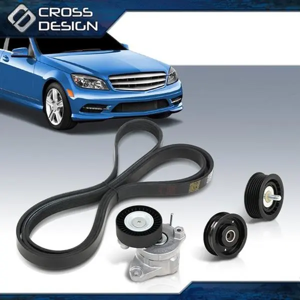 CROSSDESIGN Serpentine Engine Drive Belt Tensioner & Idler Pulley Kit - Automotive Engine & Transmission Repair Tool for Mercedes-Benz