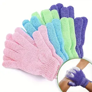 2/4/8pc Colorful Exfoliating Gloves, Dual-Sided Bath Gloves, Perfect for Spa, Massage, Body Scrub, Christmas & Halloween Gift, Exfoliating Tool, Back Scrubber, Body Care Tool