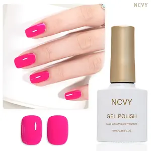 NCVY Hot Pink Gel Nail Polish, 10ml/0.35oz Finger Nail Polish, long-lasting formula with LED curing, salon quality Nail Art, Diy Manicure, perfect for DIY at home, ideal gift for Valentine's Day and spring/summer, safe formula free of HEMA.