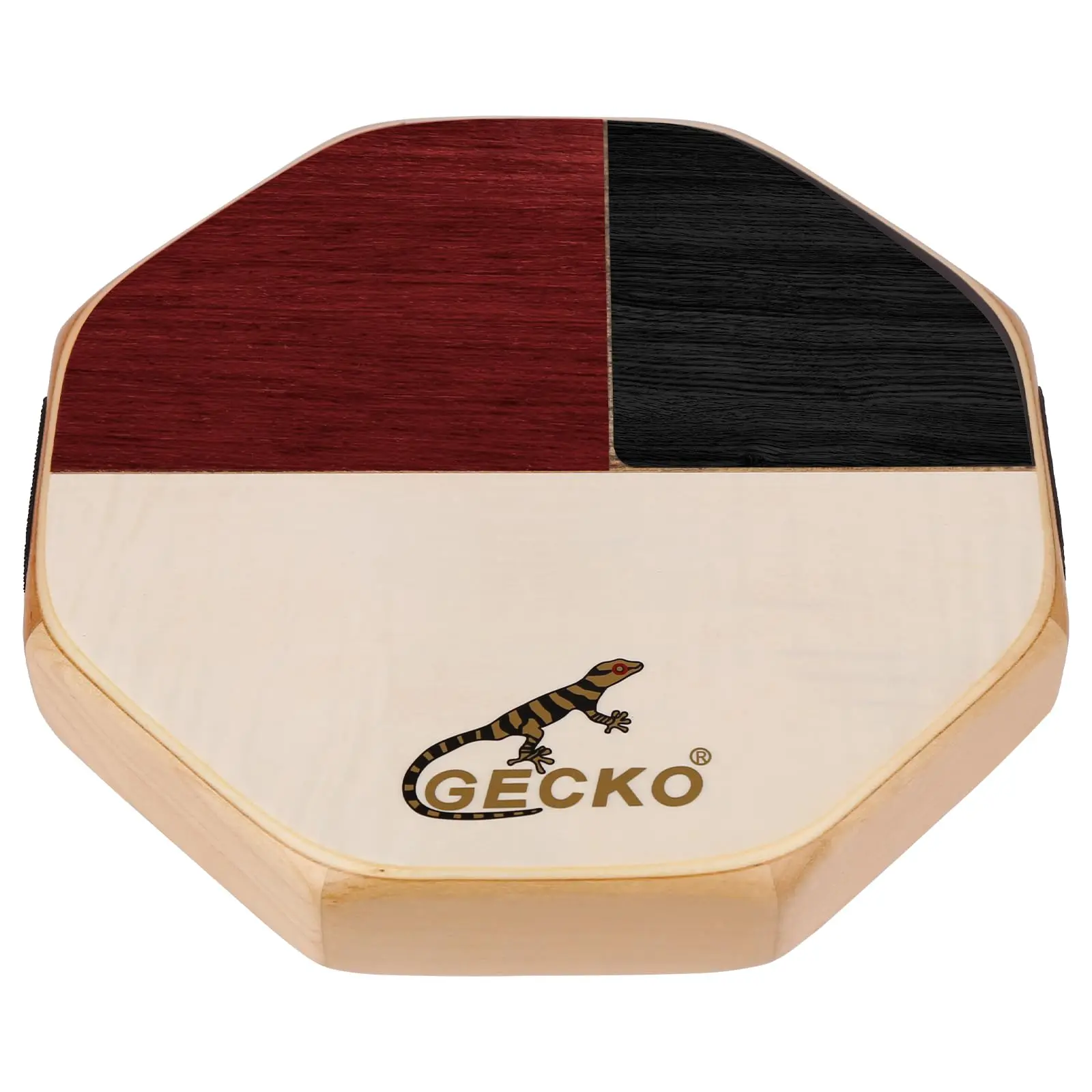 GECKO Wooden Cajon - Imported Birch-Maple Wood Compact 11.22 × 1.96 in Box Hand Drum Percussion Instrument for Travel, Camping, with Storage Bag, Bong, Snare, Scratch-Resistant, Burr-Free, Smooth Surface for Music, Lightweight