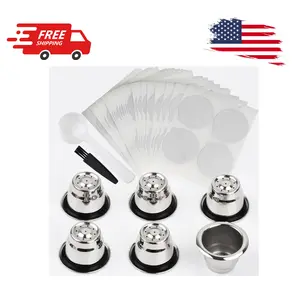 Reusable Capsules for Nespresso OriginalLine, 6pcs Refillable Espresso Pods Stainless Steel