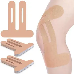 Precut Kinesiology Tape for Knees, 10 Pcs - Knee Support & Stability, Knee Pain Relief Athletic Tape - Waterproof & Elastic, Breathable Hypoallergenic Latex-Free Tape, Black Training Basketball  Protection