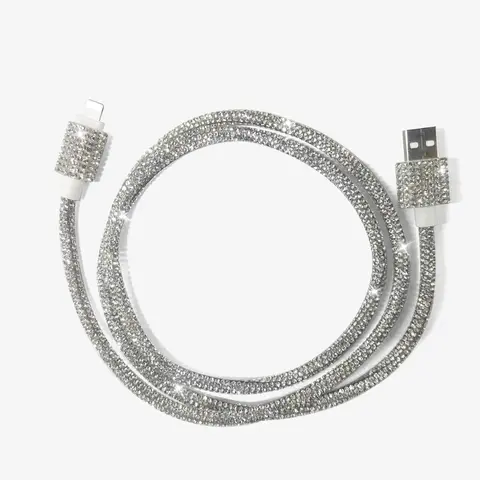 Diamond-encrusted 4-in-1 Multi-Purpose Data Cable, 60W Fast Charging 1m Cable with Dual USB-C & Lightning Connectors, Compatible with Apple Smartphones, Cellphones, iPads, Computers & Electronic Devices, Ideal for Car Charging, Fast Charger, Universal Cha