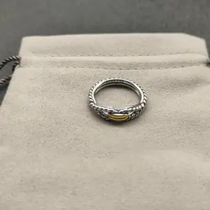 S925 Sterling Silver New Style Horizontal Color Ring Neutral Classic Fashion Simple Temperament Retro Trend Luxury Jewelry Gift