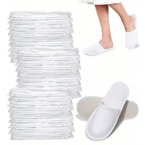 1-20 Pairs Disposable Slippers, Spa Slippers, Indoor Slippers, House Slippers, Unisex Non-Slip Closed Toe, Suitable for Hotel Home Travel, Home Footwear