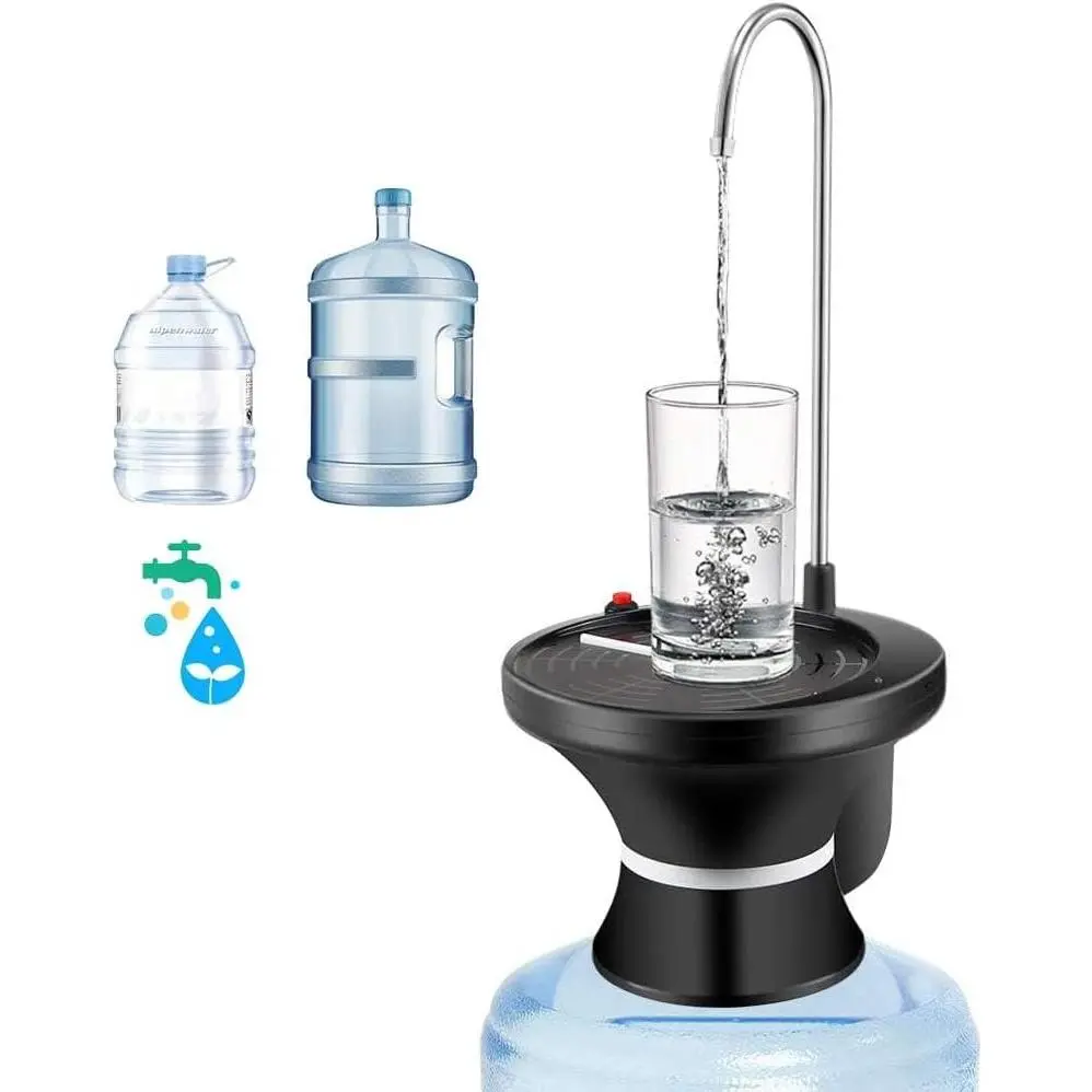 Drinking Water Dispenser Pump, Automatic Electric Drinking Water Bottle Pump for 2-5 Gallon Water Jugs, USB Rechargeable with 2 Switch Control, Stable and Portable for Home, Kitchen, Office, Camping
