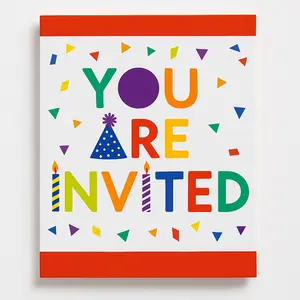Confetti Time Birthday Invitation Cards Confetti Time Birthday Invitation Cards