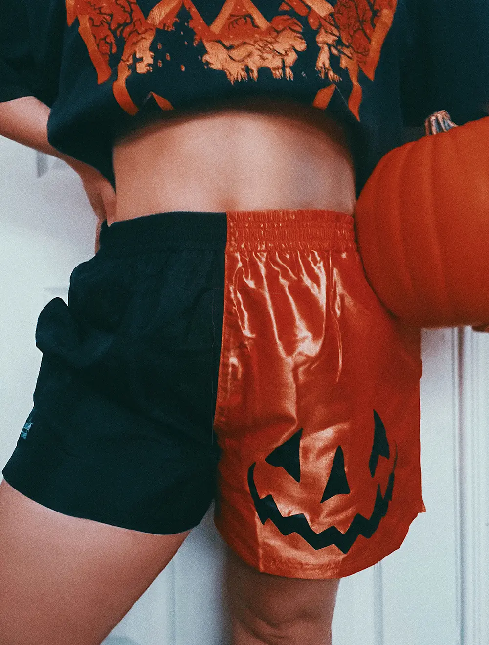 Retro Halloween Split Shorts