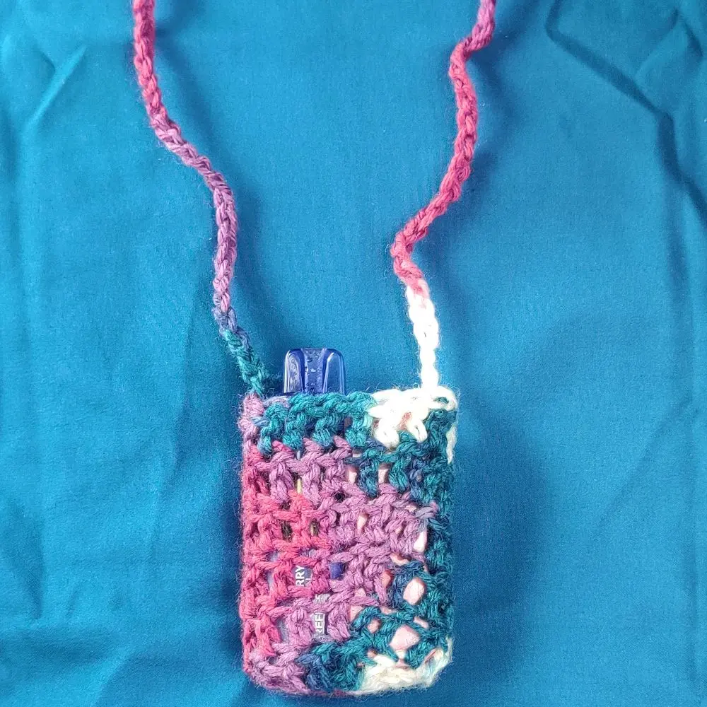 Crocheted Lanyard Basket - Handmade Small Storage Basket for Keys, ID Cards, and Small Accessories