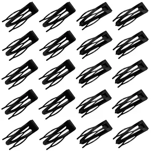 20 Pcs Metal Snap Hair Clips for Women, Double Grip Barrettes for Thick Fine Hair, Small Black Clips for Girls