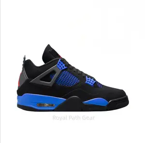 Retro Mid-Top Basketball Sneakers, Mesh & Air Cushion, Black/Blue