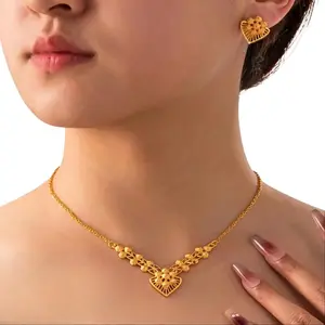 Jewelry set includes necklace and earrings for women, designed in European, American and Chinese styles.
