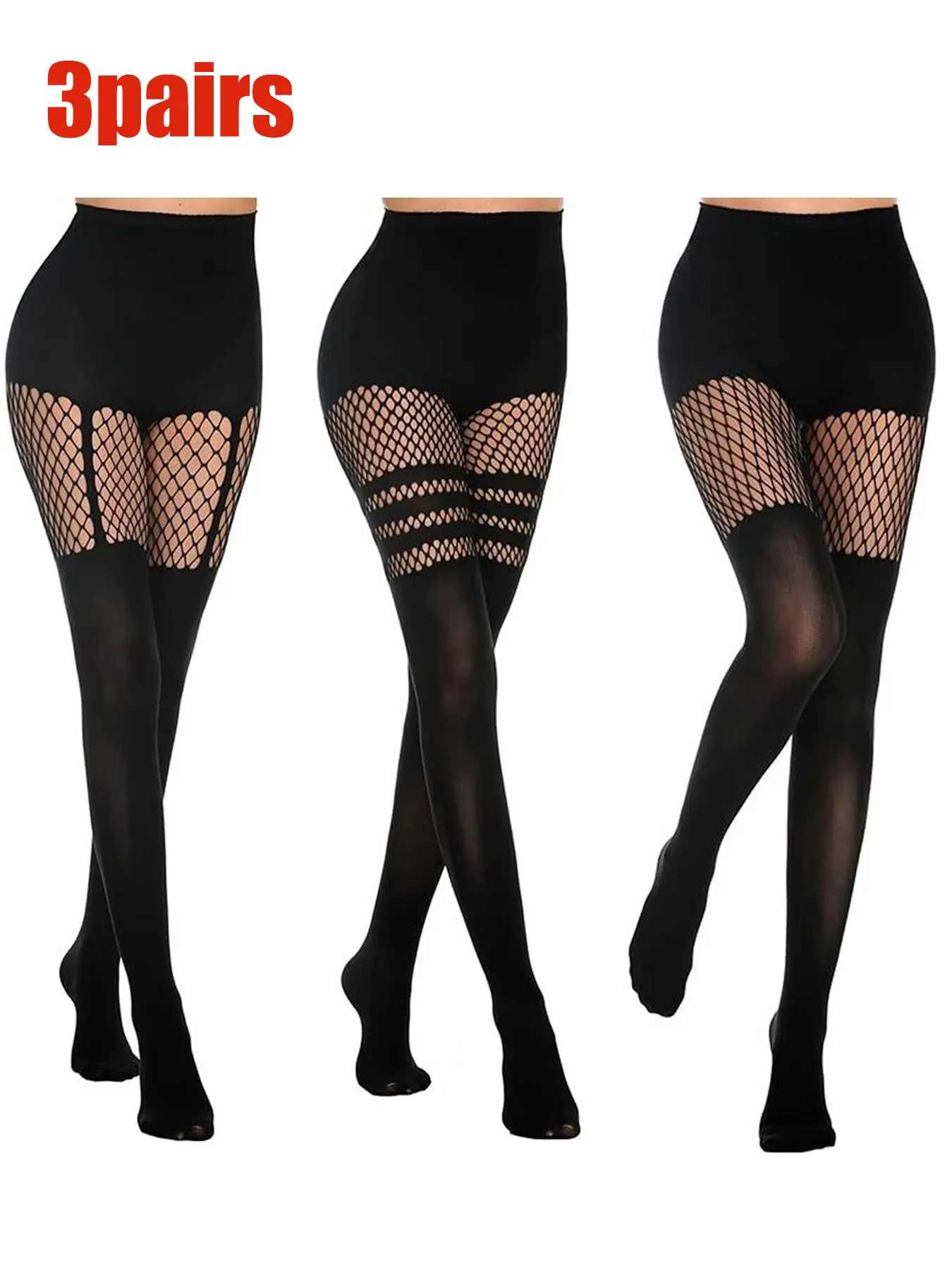 Women's Mesh Fishnet Pantyhose Set, Sexy Tight-Fitting Strap Design, Comfortable & Stylish Spring/fall Wear, Perfect for Daily
