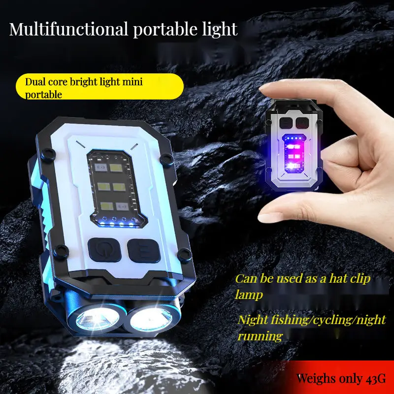 COB Mini Strong Light Outdoor Flashlight Portable Multi functional Outdoor Emergency Work Light