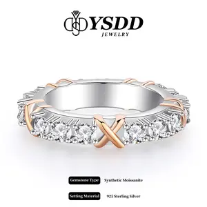 【#42 X Band】Stacking Synthetic Moissanite Ring in 925 Sterling Silver SpringStatements