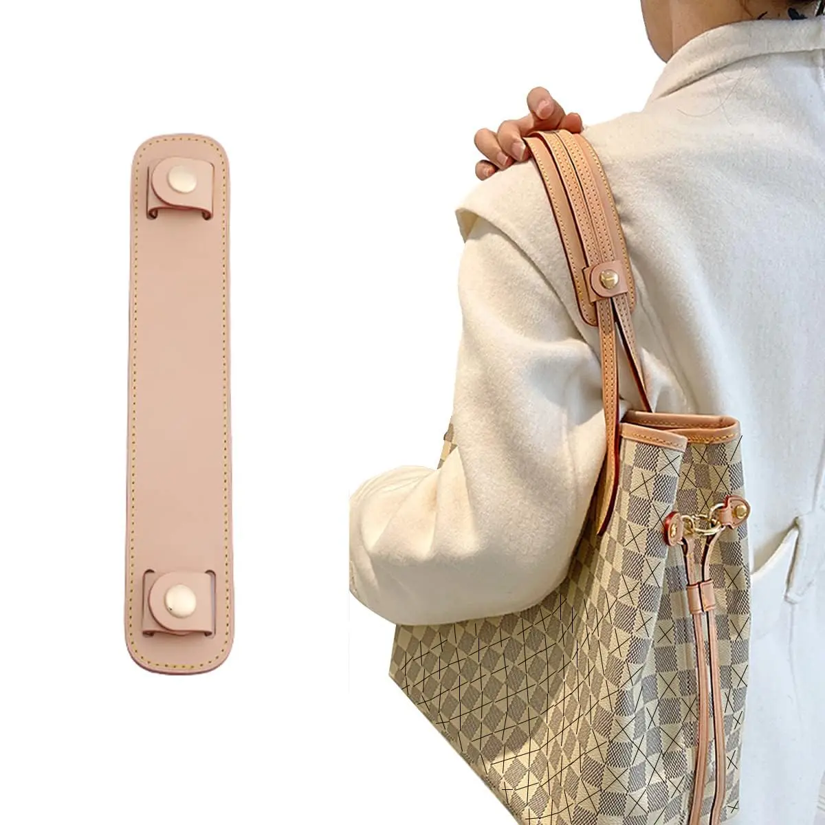 Jiesinlov Genuine Leather Replacement Shoulder Strap Pad - Perforated Cushion Cover, Comfortable Pressure Relief Accessory for Tote Bags, Hobo Bags & DIY Luggage Upgrades, Cushion Covers, Backpacks, Camera Bag Straps