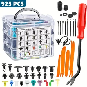 925pcs Car Bumper Retainer Clips Plastic Rivets Fasteners Tailgate Rod Clip, 26 Most Popular Sizes Auto Push Pin Rivets Set car push professional car Multi-Size