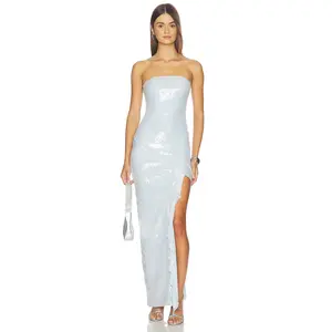 Tiger Mist Sequin Theo Maxi Dress in Ice Blue