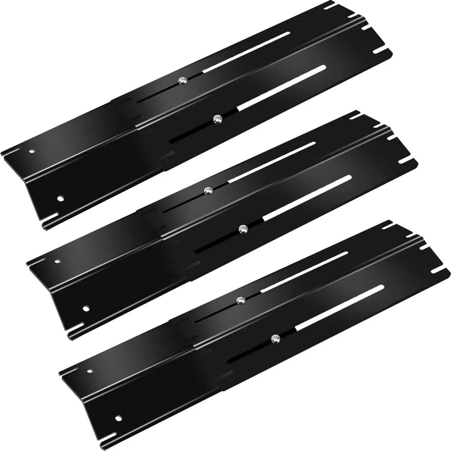 Adjustable Grill Heat Plates Shield 11.75-21 inch for Nexgrill Replacement Parts, Char Broil Grill Replacement Parts, 3 count BBQ Accessories for Dyna Glo Grilling Flavorizer Bar