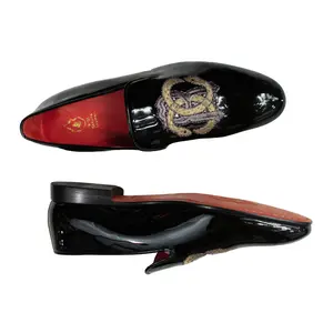 JB Designs Shiny White Leather Shoes with Embroidery JB Designs Shiny White Leather Shoes with Embroidery